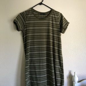 Tshirt styled dress with stripes